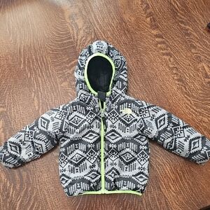 The North Face Kids' Aztec Print Jacket in Gray, Black & Lime